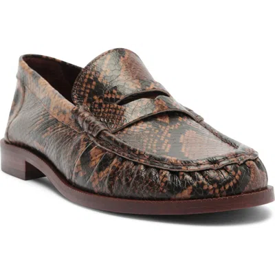 Schutz Tyche Penny Loafer In Animal Print