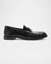 Schutz Tyche Shiny Leather Penny Loafers In Black