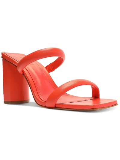 Schutz Ully Womens Silhouette Double Strap Wedge Sandals In Orange