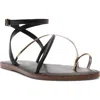 Schutz Valeria Toe Loop Ankle Strap Sandal In Black