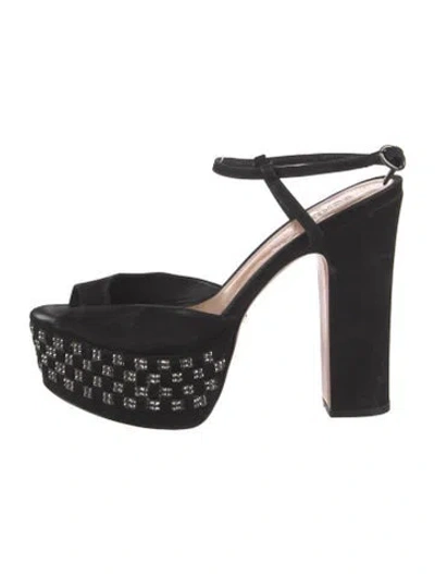 Pre-owned Schutz Velvet Pumps In Black