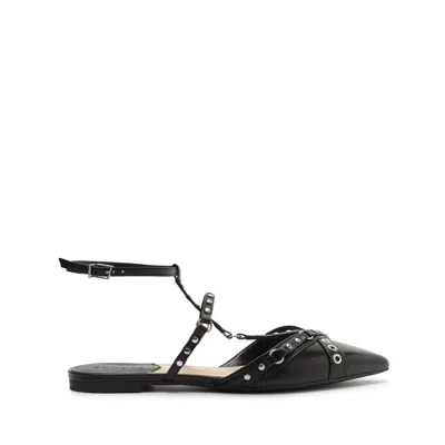 Schutz Venizia Nappa Leather Flat In Black