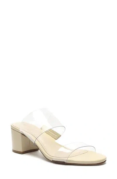 Schutz Victorie Slide Sandal In Transparent/egg Shell Vinyl