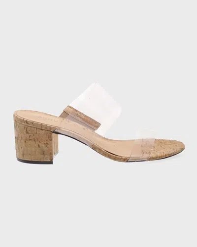 SCHUTZ VICTORIE VINYL DUAL-BAND SLIDE SANDALS