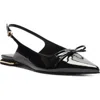 Schutz Violetta Sculpt Pointed Toe Slingback Flat In Black