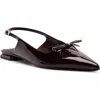 Schutz Violetta Sculpt Pointed Toe Slingback Flat In Burgundy