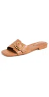 Schutz Women's Wavy Buckle-accented Leather Sandals In Miele