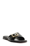 Schutz Wavy Flat Sandal In Black