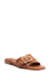 Schutz Women's Wavy Buckle-accented Leather Sandals In Miele