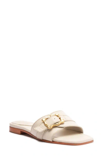 Schutz Wavy Slide Sandal In White