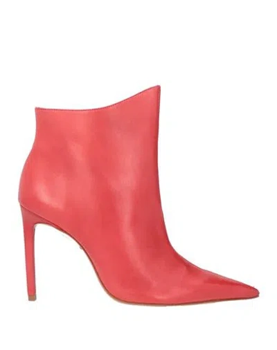 Schutz Woman Ankle Boots Tomato Red Size 9 Leather