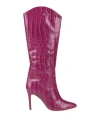 Schutz Woman Boot Magenta Size 7 Leather In Purple