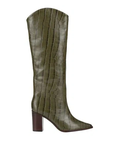 Schutz Woman Boot Military Green Size 5.5 Leather