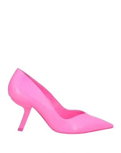Schutz Woman Pumps Fuchsia Size 5.5 Leather In Pink
