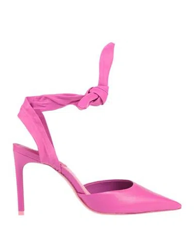 Schutz Woman Pumps Fuchsia Size 5.5 Soft Leather In Pink