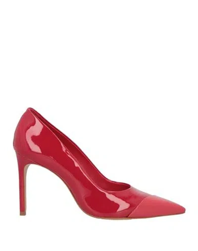 Schutz Woman Pumps Red Size 5.5 Leather, Textile Fibers