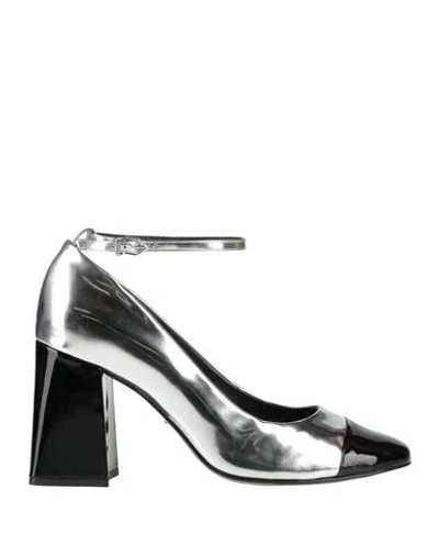 Schutz Woman Pumps Silver Size 8 Textile Fibers