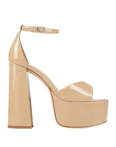 Schutz Woman Sandals Beige Size 7 Soft Leather