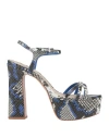 Schutz Woman Sandals Bright Blue Size 7 Leather In Blue
