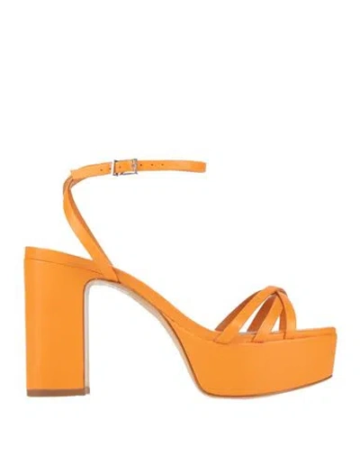 Schutz Woman Sandals Orange Size 7 Soft Leather