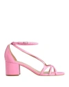 Schutz Woman Sandals Pink Size 8 Leather