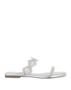 Schutz Woman Sandals Silver Size 6 Pvc - Polyvinyl Chloride, Textile Fibers