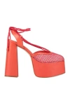 SCHUTZ SCHUTZ WOMAN PUMPS TOMATO RED SIZE 7 LEATHER