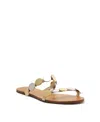 Schutz Acacia Flat Sandal In Brown In Gold
