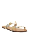 Schutz Acacia Flat Sandal In Brown In Platina