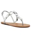Schutz Acacia Metallic Coin Flat Sandals In Silver
