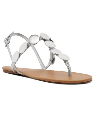 SCHUTZ WOMEN'S ACACIA T ROUND TOE FLAT SANDALS