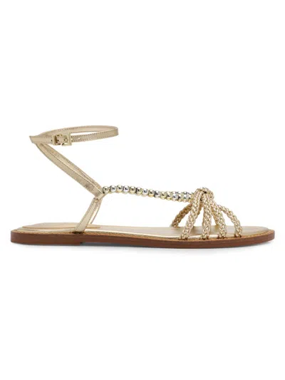 Schutz Adele 25mm Leather Sandals In Gold