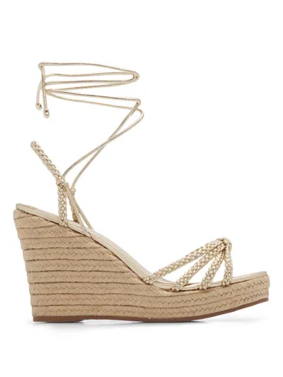 Schutz Women's Adele 95mm Leather Ankle-wrap Wedge Sandals In Multi