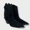 Schutz Women's Alexxa Suede Western Bootie In Fringe Black In Black