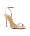 Schutz Altina Leather Sandal In Platina Lizard In Gold