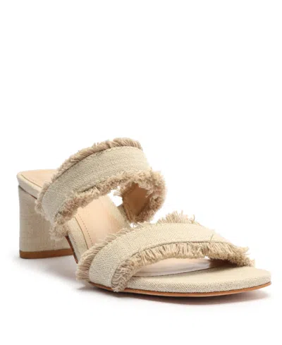 Schutz Womens Amely Mid Block Sandals In Beige