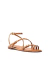 Schutz Annete Strappy Toe-ring Flat Sandals In Brown