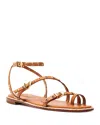 Schutz Annete Strappy Toe-ring Flat Sandals In Brown