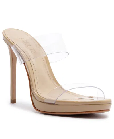 Schutz Women's Ariella Slip-on Platform Dress Sandals In Transparent,light Nude