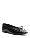 Schutz Arissa Leather Croc Ballet Flat In Black Patent Leather, Women's At Urban Outfitters In Black