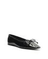Schutz Arissa Leather Croc Ballet Flat In Black Patent Leather, Women's At Urban Outfitters In Black Patent