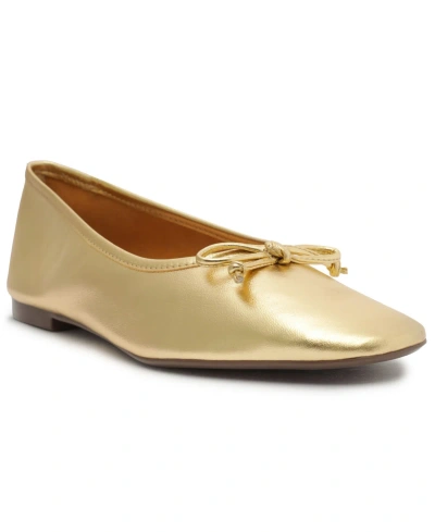 Schutz Women's Arissa Ballet Flats In Gold Metallic Leather