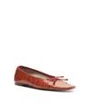 Schutz Arissa Croc Embossed Ballet Flat In Orange