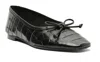 Schutz Arissa Croc Embossed Ballet Flat In Black