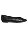 Schutz Arissa 10mm Leather Ballerina Shoes In Black