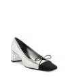 Schutz Arissa Block Leather Pump In Silver