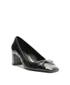 Schutz Arissa Leather Bow Square-toe Pumps In Black