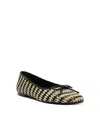 Schutz Women's Arissa Straw Slip On Flats In Black