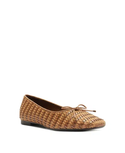SCHUTZ WOMEN'S ARISSA STRAW SLIP ON FLATS