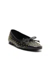 Schutz Arissa Studs Womens Studded Leather Ballet Flats In Black Stud